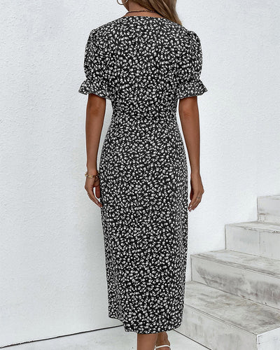 Giselle™ - Elegant Floral Dress with V-Neck for Special Occasions