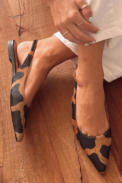 LEONORA | Eleganti Slingback a Punta con Stampa Animalier per uno Stile Unico