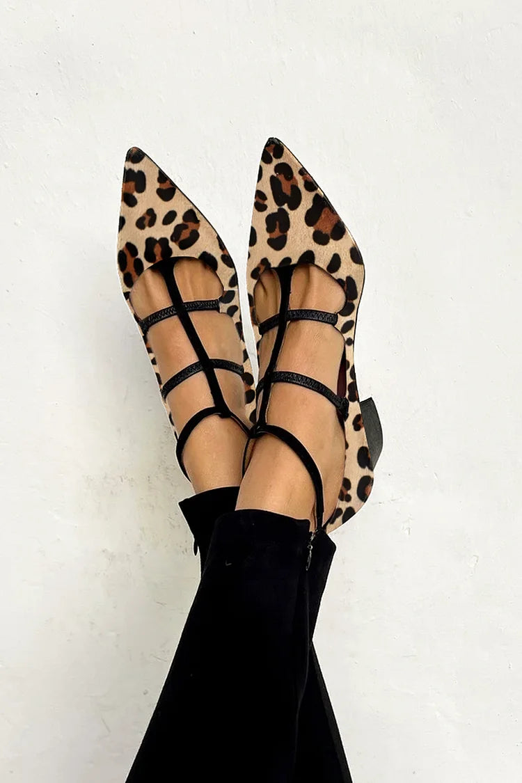 Serena - Ballerine Animalier Con Cinturini