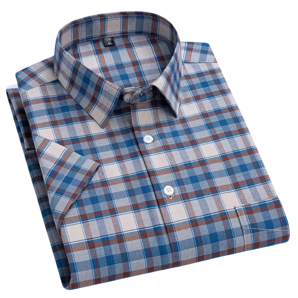 Arvani - Elegante camicia in cotone a maniche corte per un look fresco e raffinato