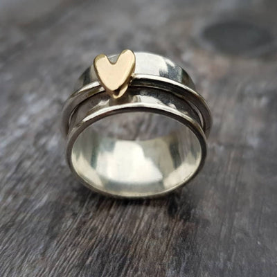 Alma - Anello cuore placcato oro