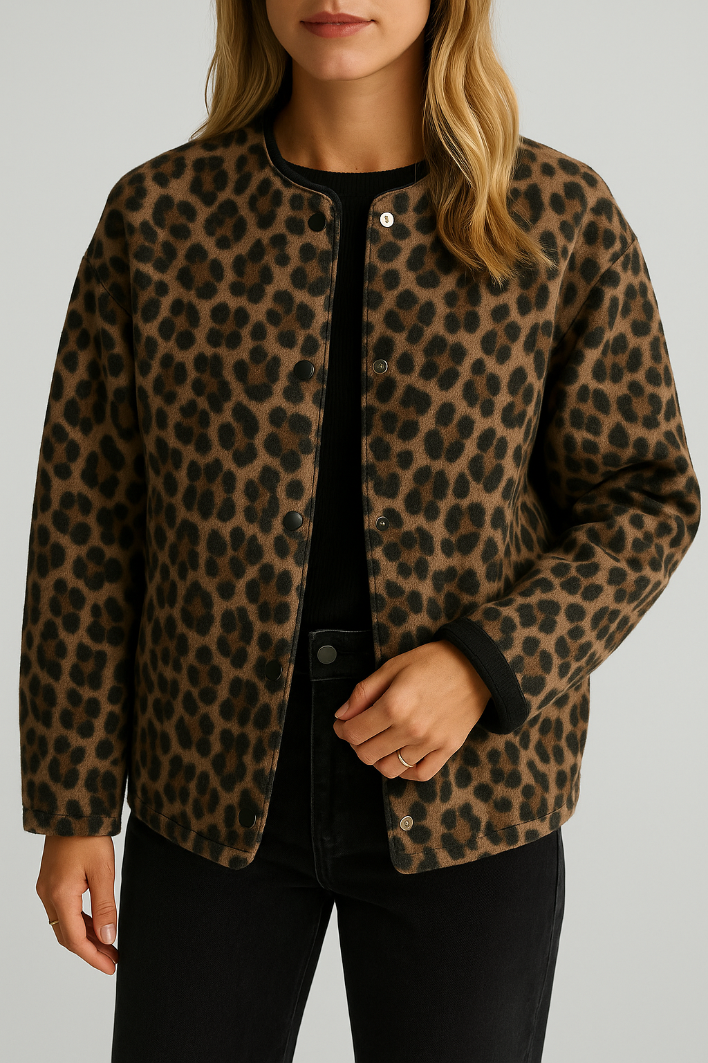 Dascha - Giacca alla Moda con Stampa Leopardata