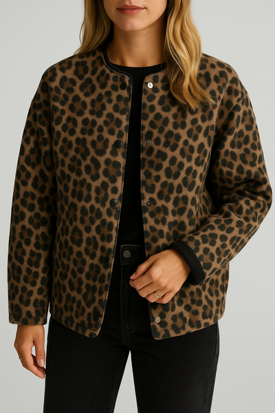 Dascha - Giacca alla Moda con Stampa Leopardata