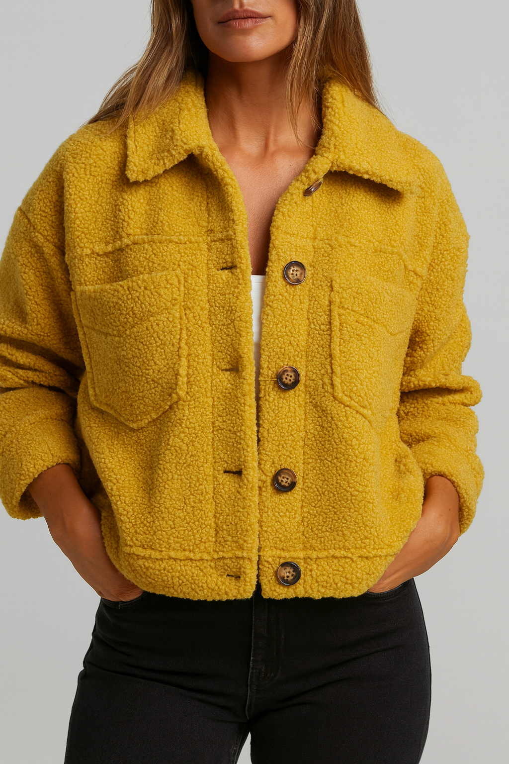 Claudia – Giacca Leggera in Bouclé con Rever neckline