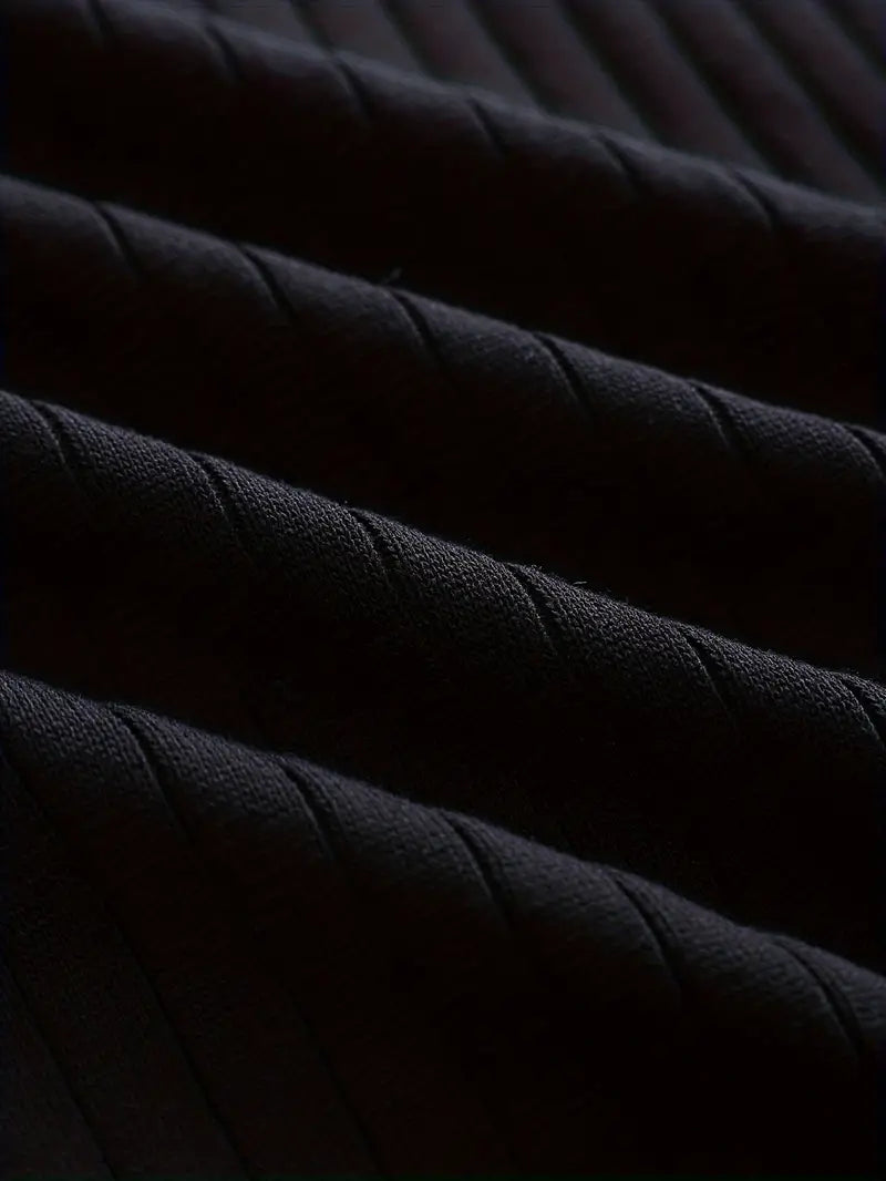 Maglione polo a coste fini con maniche lunghe