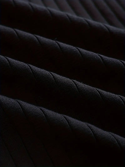 Maglione polo a coste fini con maniche lunghe