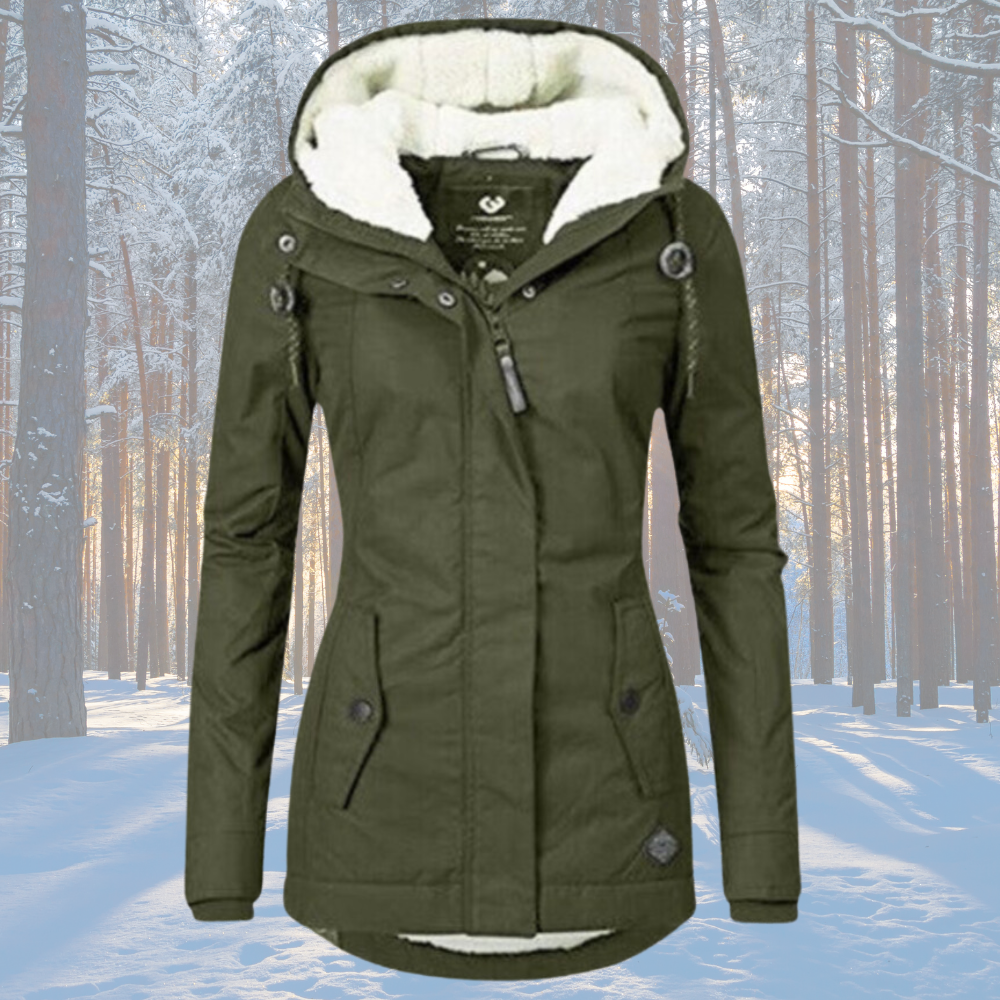 Naomi - Giacca Parka con cappuccio e interno in felpa