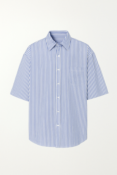 Camicia a righe in popeline con vestibilità comoda