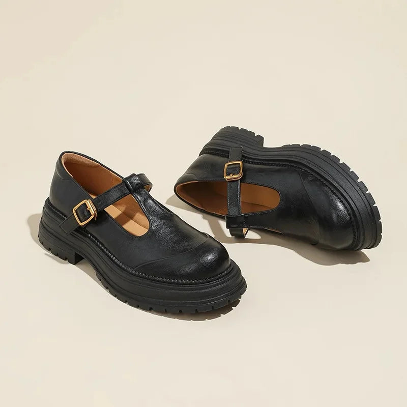 Chiara - Eleganti Scarpe Mary Jane in Pelle di Alta Qualità