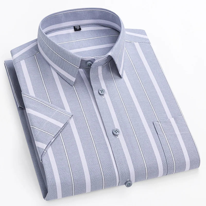 Arvani - Elegante camicia in cotone a maniche corte per un look fresco e raffinato