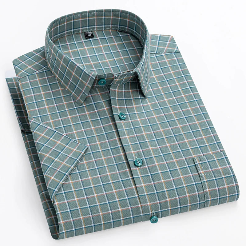 Arvani - Elegante camicia in cotone a maniche corte per un look fresco e raffinato