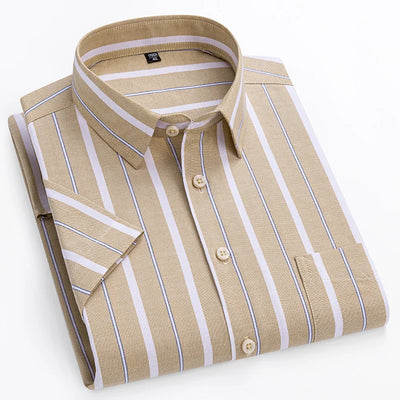 Arvani - Elegante camicia in cotone a maniche corte per un look fresco e raffinato