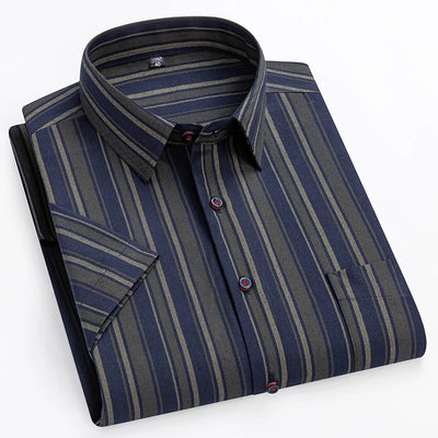Arvani - Elegante camicia in cotone a maniche corte per un look fresco e raffinato