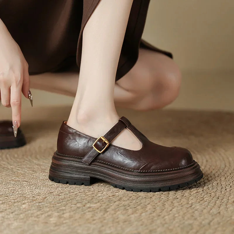 Chiara - Eleganti Scarpe Mary Jane in Pelle di Alta Qualità
