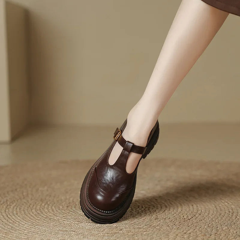 Chiara - Eleganti Scarpe Mary Jane in Pelle di Alta Qualità