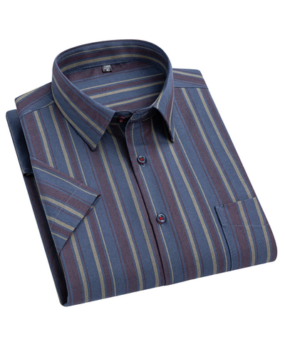 Arvani - Elegante camicia in cotone a maniche corte per un look fresco e raffinato