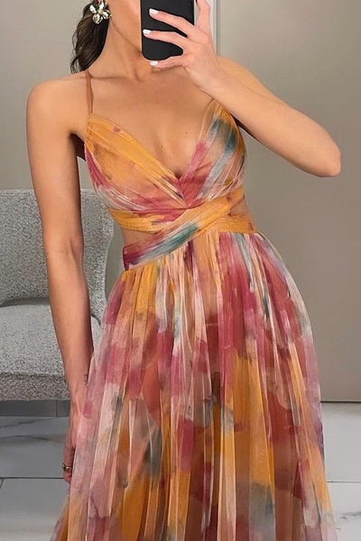 Vaëlia – Elegante abito lungo con affascinante stampa floreale