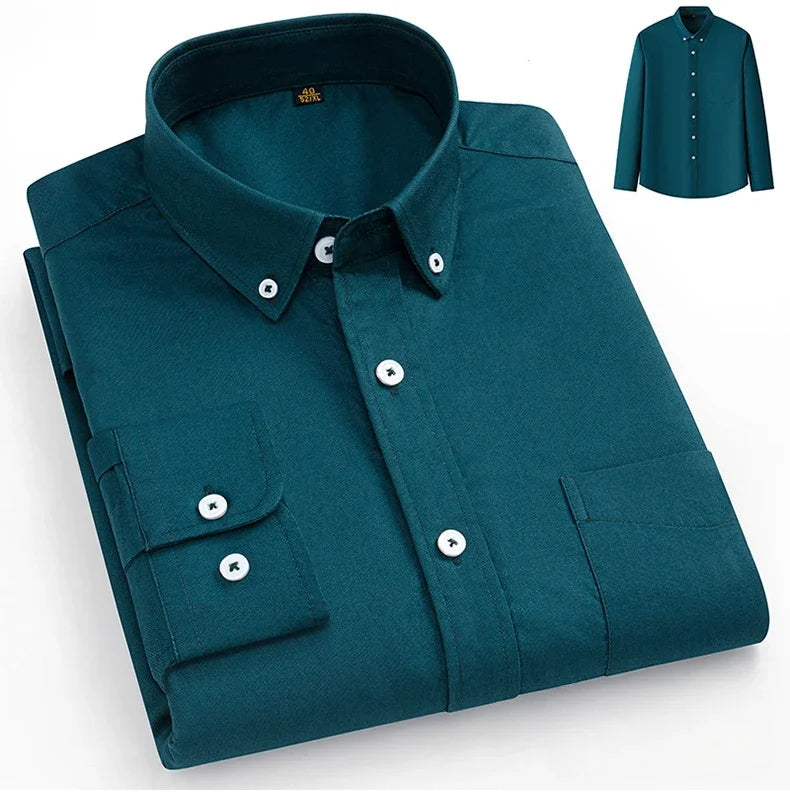 Arvani - Camicia Elegante in Morbido Cotone Oxford per uno Stile senza Tempo
