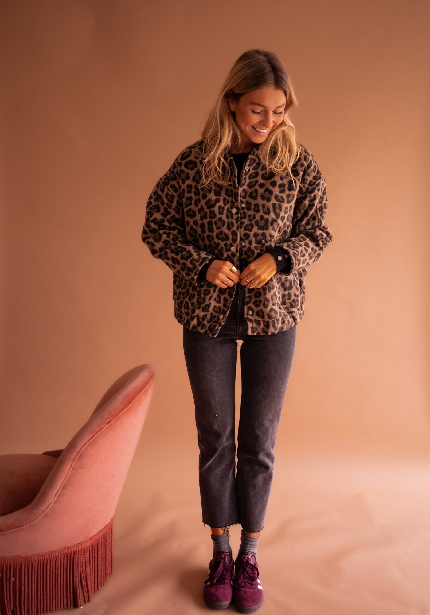 Dascha - Giacca alla Moda con Stampa Leopardata