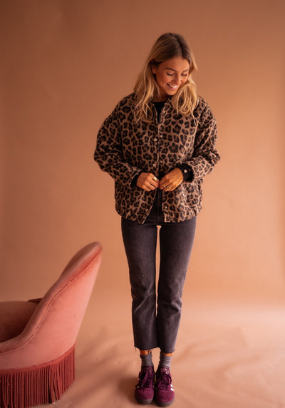 Dascha - Giacca alla Moda con Stampa Leopardata