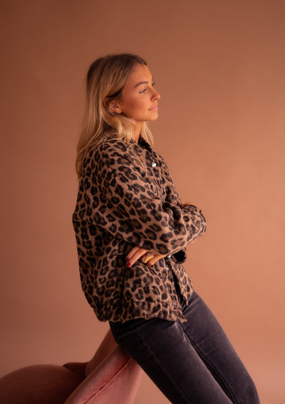 Dascha - Giacca alla Moda con Stampa Leopardata