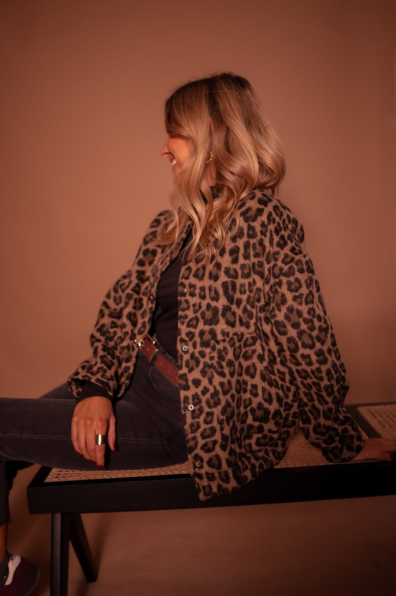 Dascha - Giacca alla Moda con Stampa Leopardata