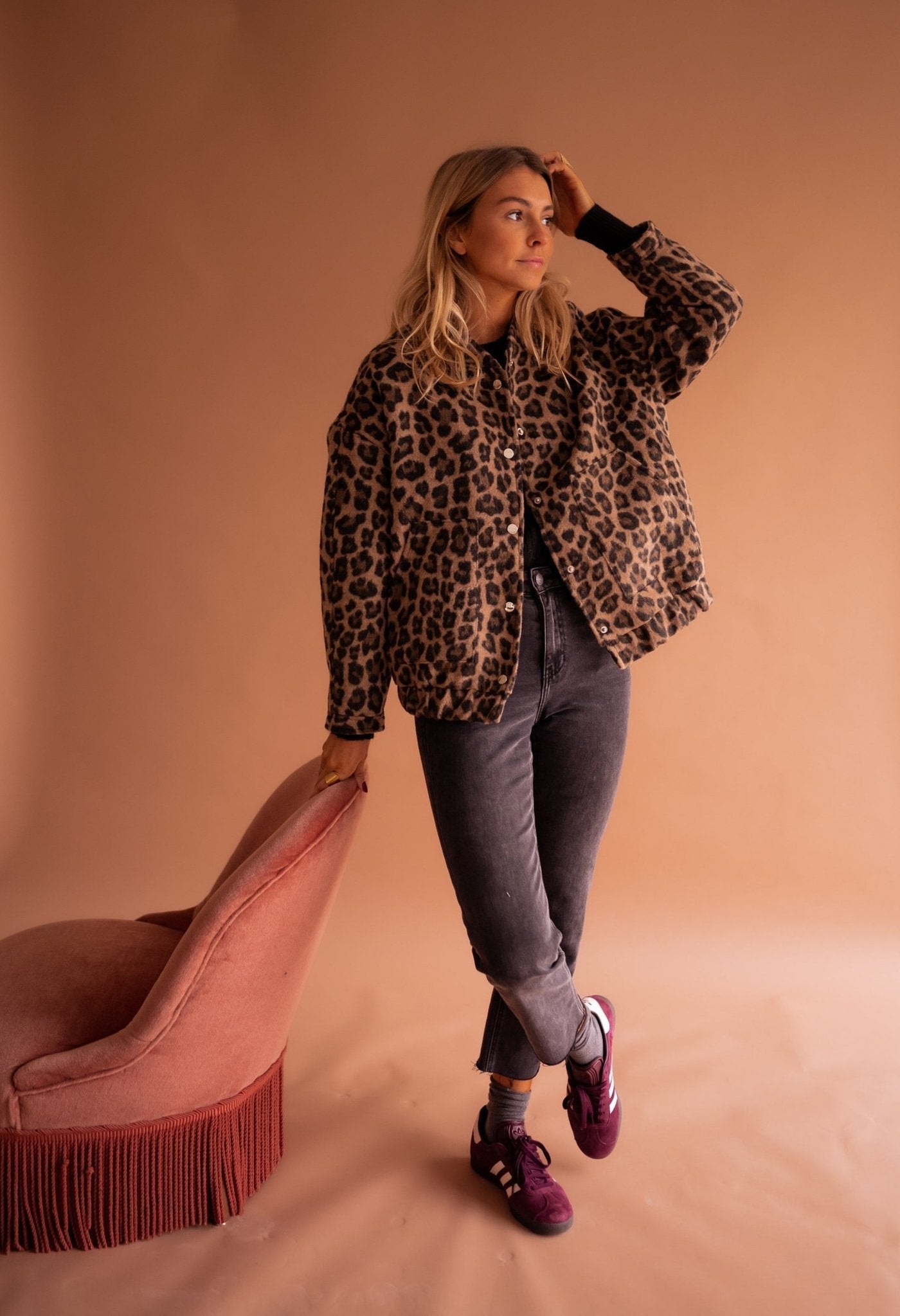 Dascha - Giacca alla Moda con Stampa Leopardata