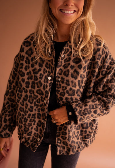 Dascha - Giacca alla Moda con Stampa Leopardata