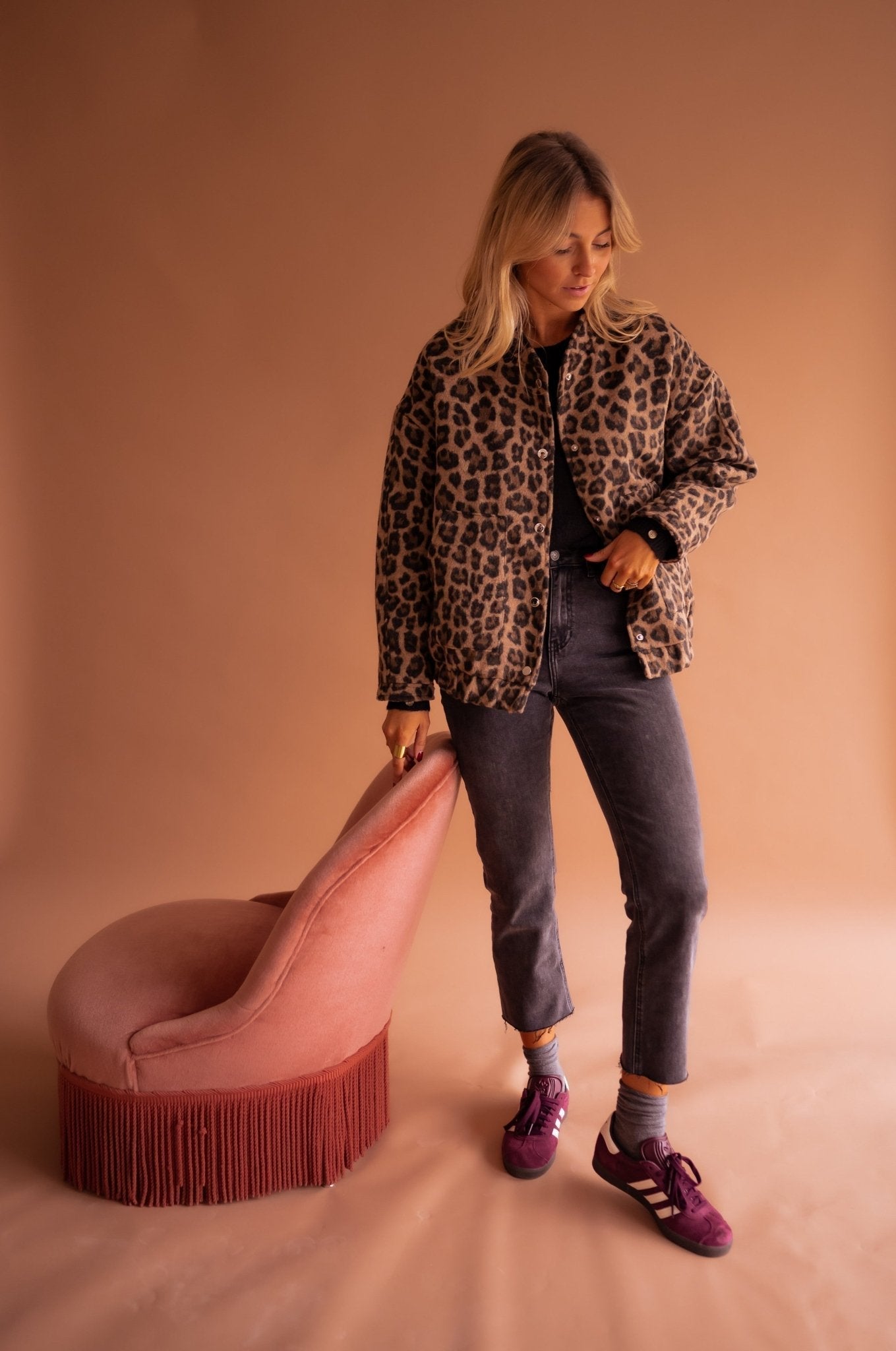 Dascha - Giacca alla Moda con Stampa Leopardata