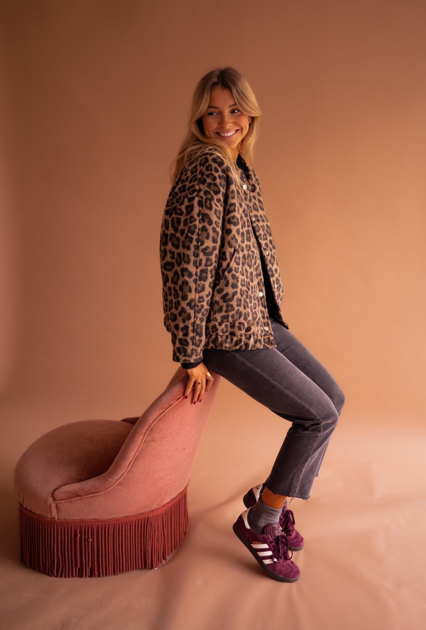 Dascha - Giacca alla Moda con Stampa Leopardata