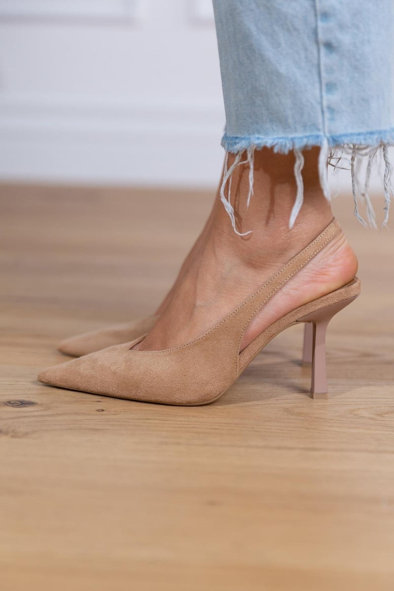 Claudia - Scarpe slingback nude eleganti