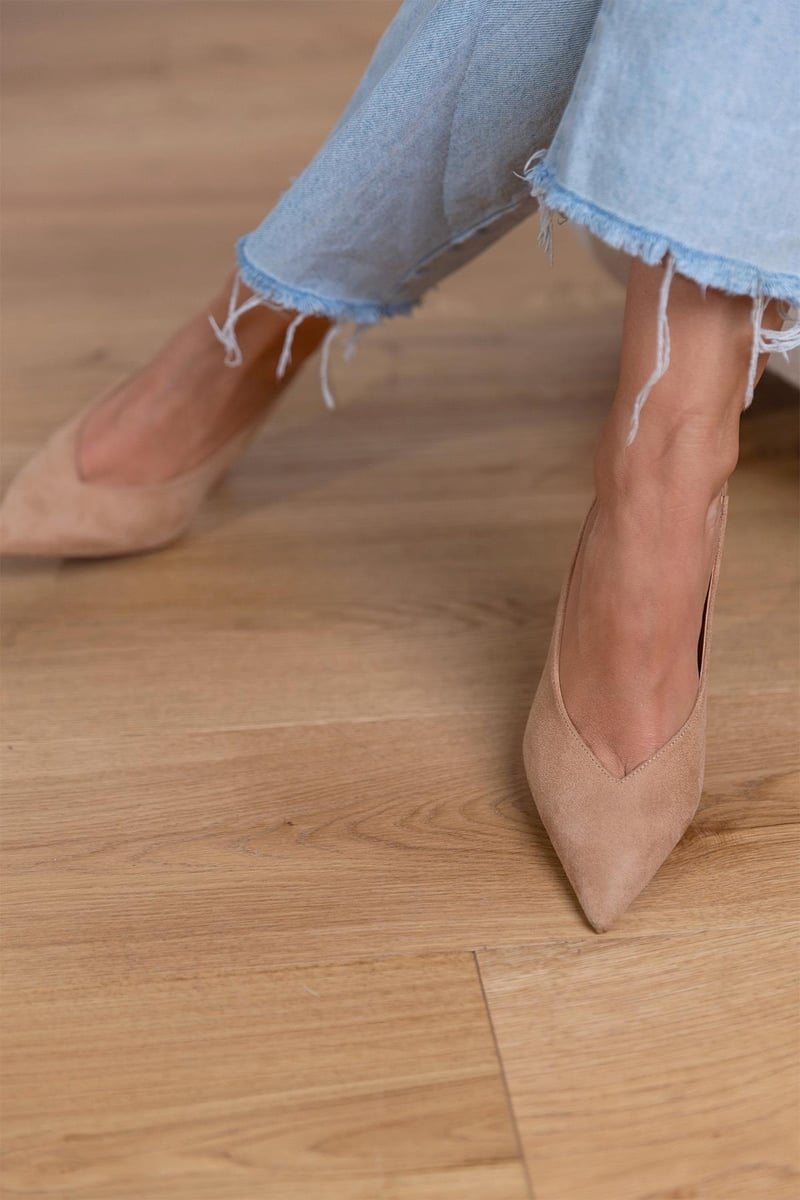 Claudia - Scarpe slingback nude eleganti