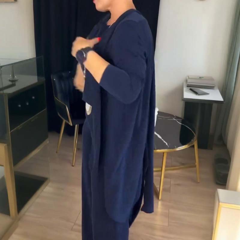 Lucia™| Elegante completo 3 pezzi composto da un cardigan lungo, un top e un pantalone